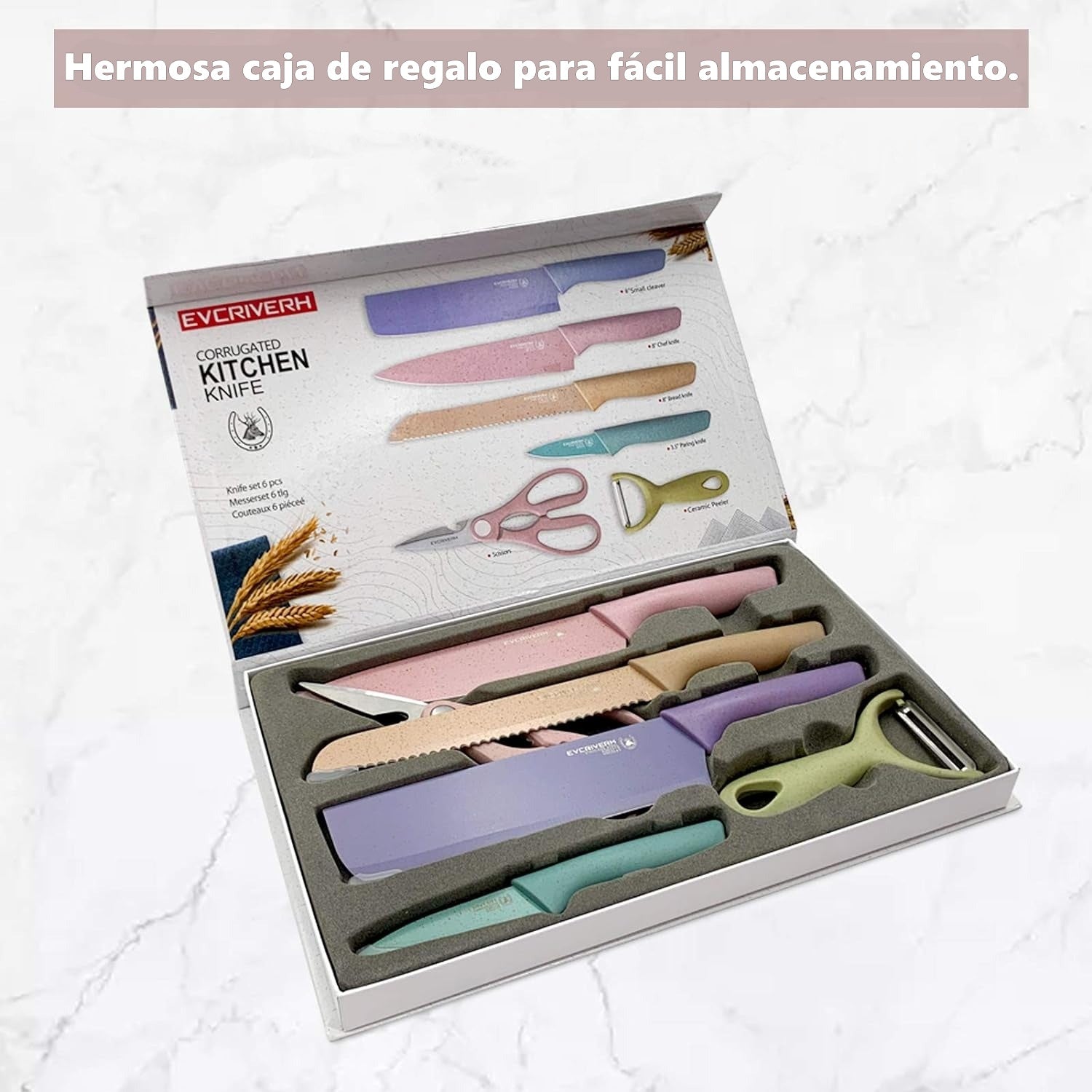 Juego de 6 cuchillos de cocina profesionales