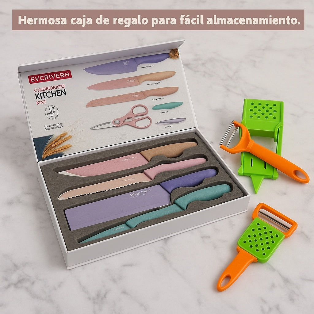 Juego de 6 cuchillos de cocina profesionales